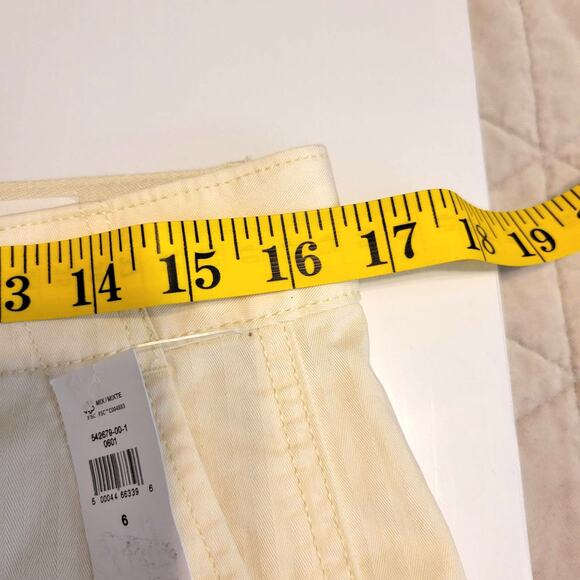 Gap Pants Women's 6 High Rise Straight Khaki Cream Raw Hem Coastal Casual NEW - Picture 11 of 15